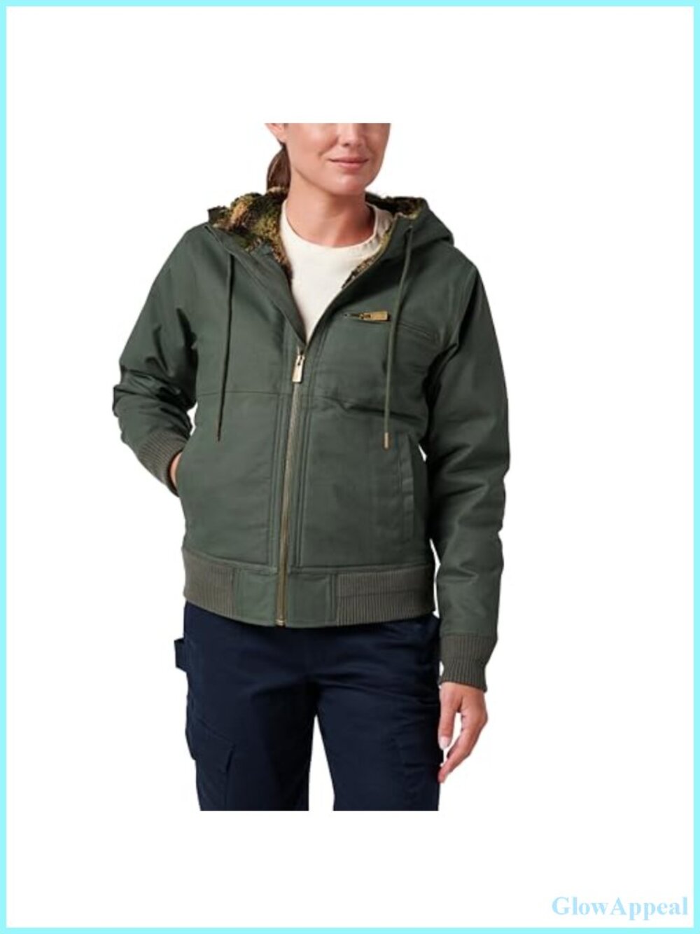 Hooded Canvas Chore Jacket Sherpa Lined Thermal Insulated Utility